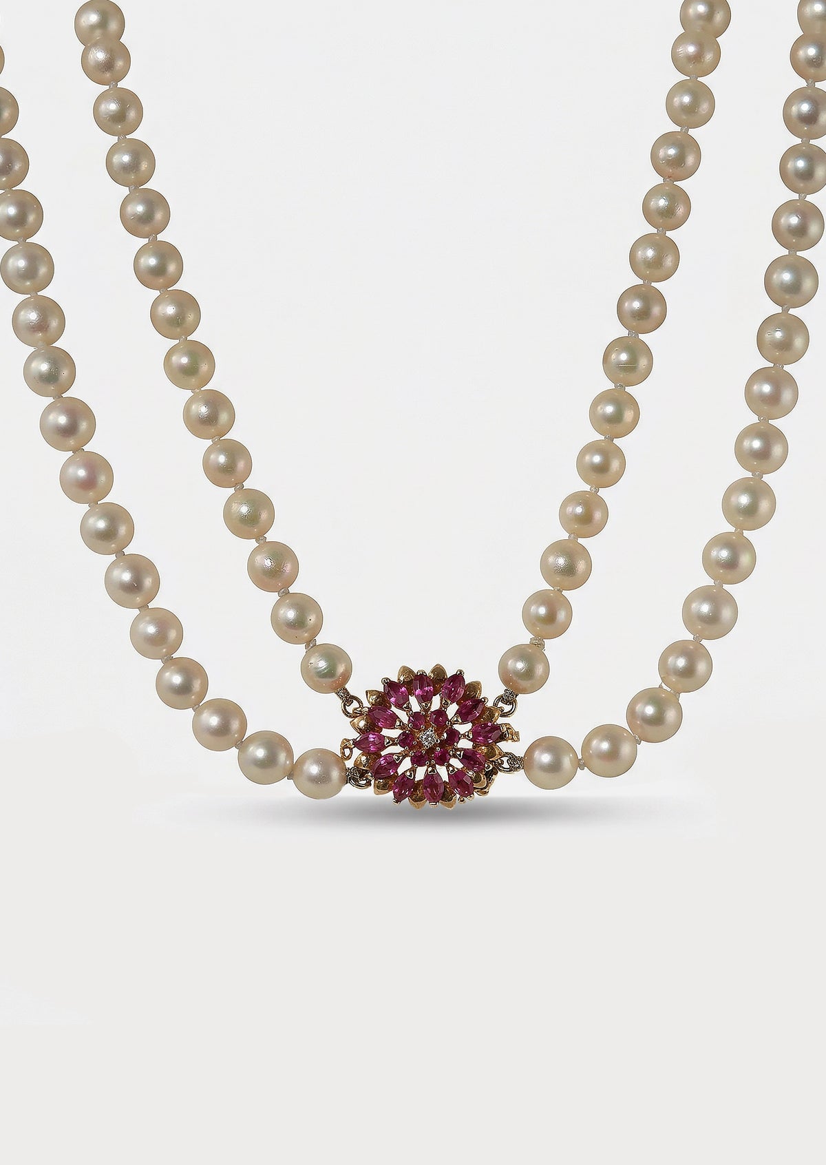 Ruby Star Pearl Necklace