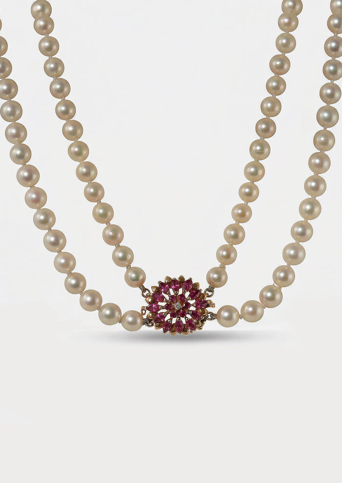 Ruby Star Pearl Necklace