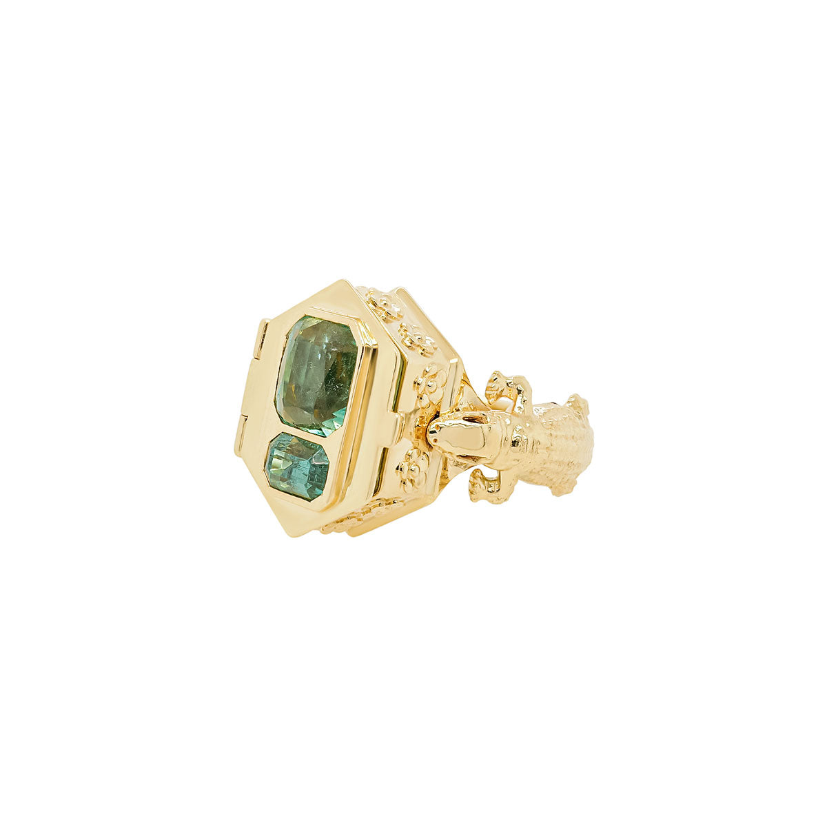 Funeral Ring | Double Tourmaline