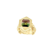 Funeral Ring | Green Watermelon Tourmaline