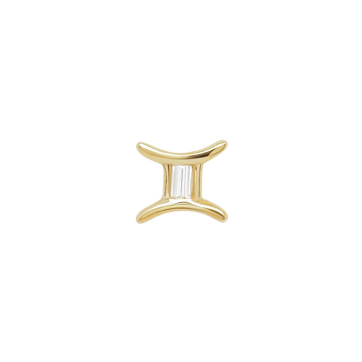 Gemini Threaded Flat Back Earring | .60GMS .02CT - Porter Lyons