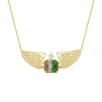 Goddess Wing Necklace - Watermelon Tourmaline | 7GMS 4.90CTW