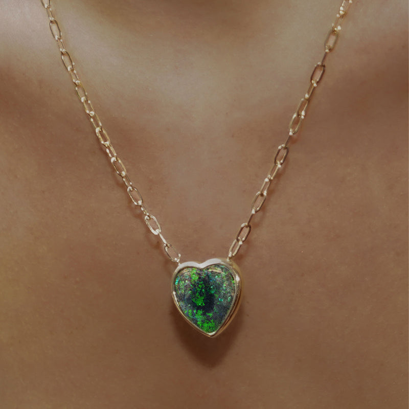 Matrix Opal Heart Necklace