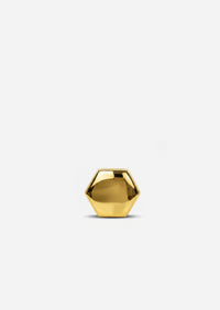Gold Hexagon Threaded Flat Back Earring