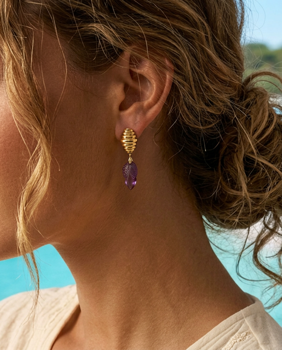 Amethyst Hive Earrings