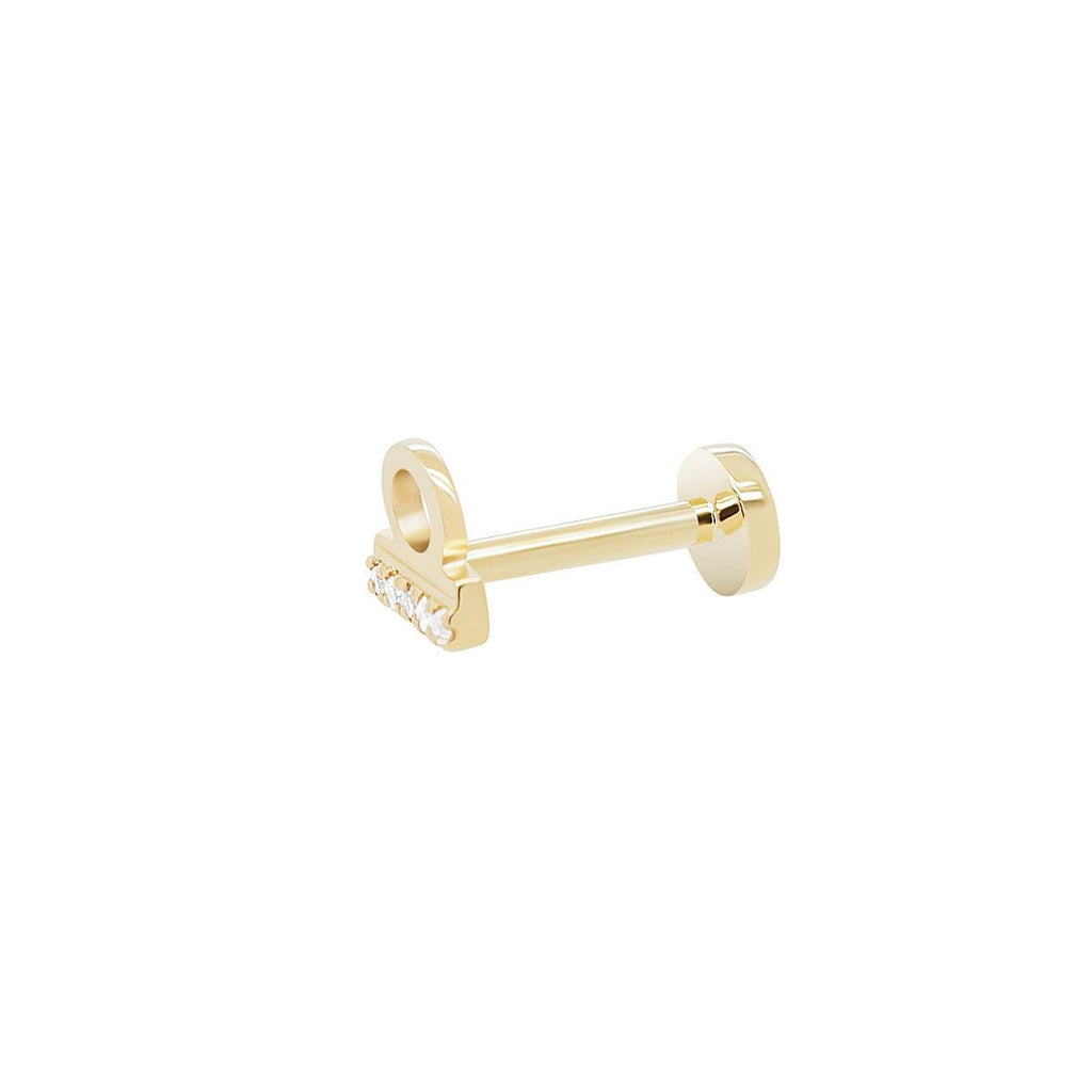 Libra Threaded Flat Back Earring | .60GMS .02CT - Porter Lyons