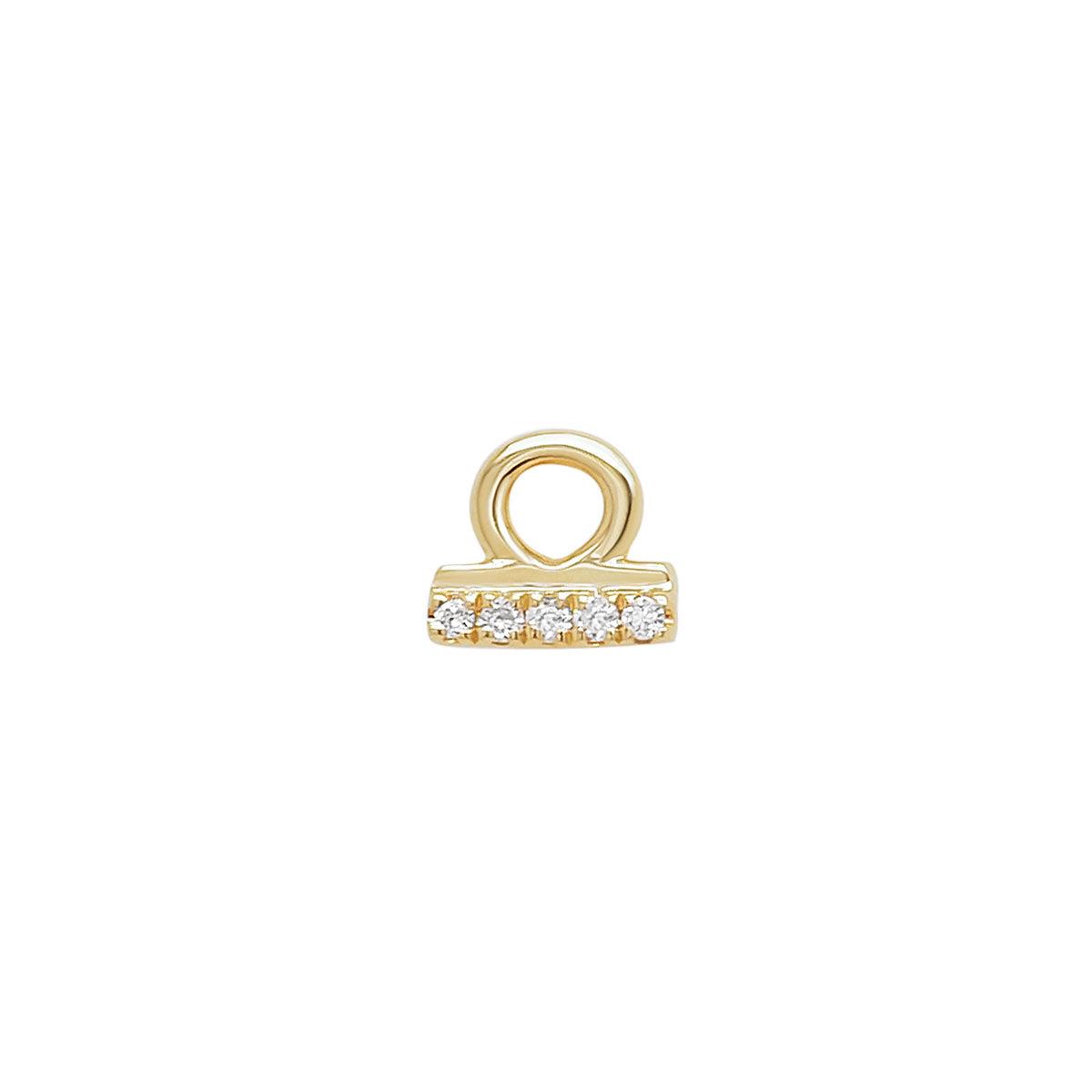 Libra Threaded Flat Back Earring | 14K Gold | Porter Lyons