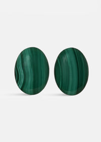 Malachite Clip On Earrings