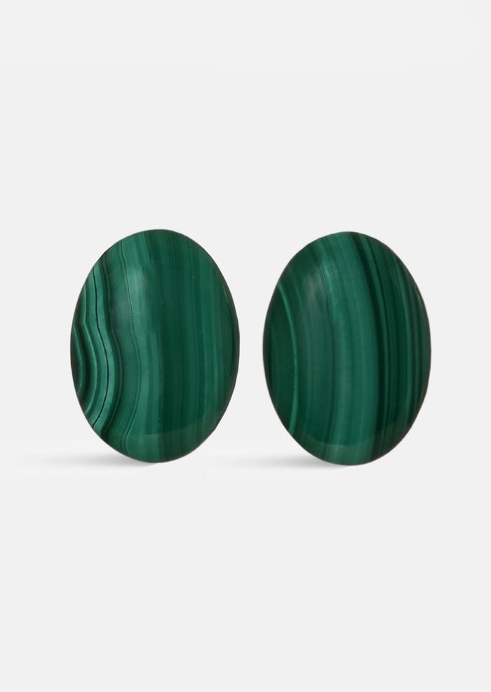 Malachite Clip On Earrings