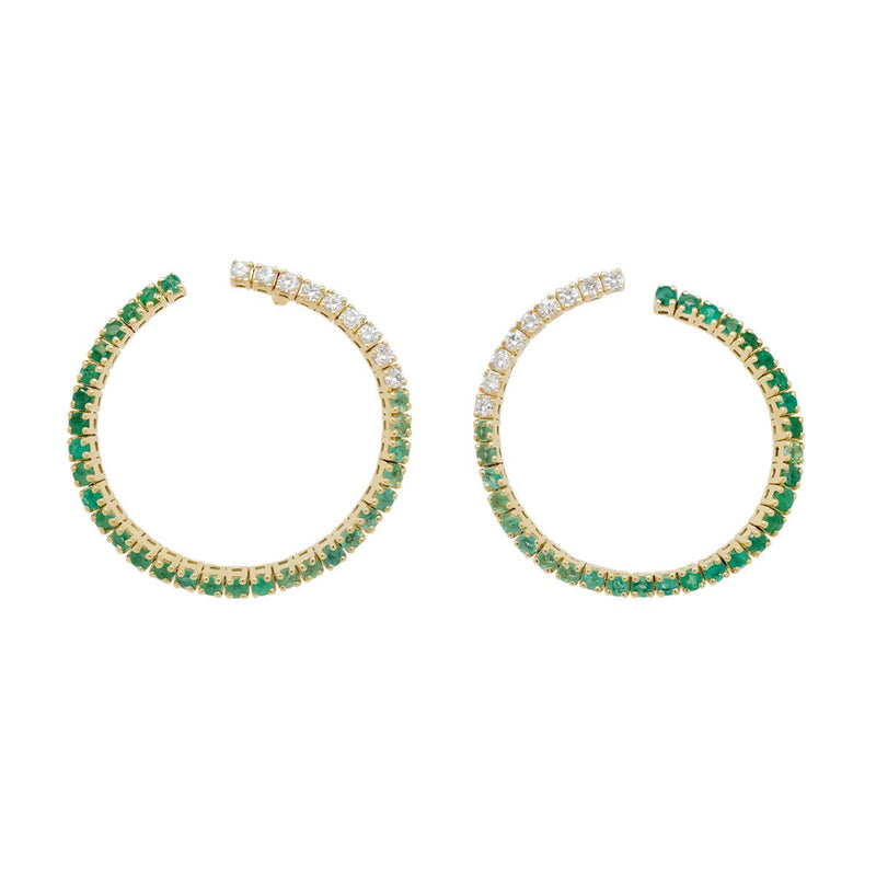 Mama Open Hoop Earrings | 5.30GMS 1.20CTW | Emerald