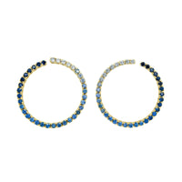 Mama Open Hoop Earrings | 7.0GMS 2.92CTW | Blue Sapphire