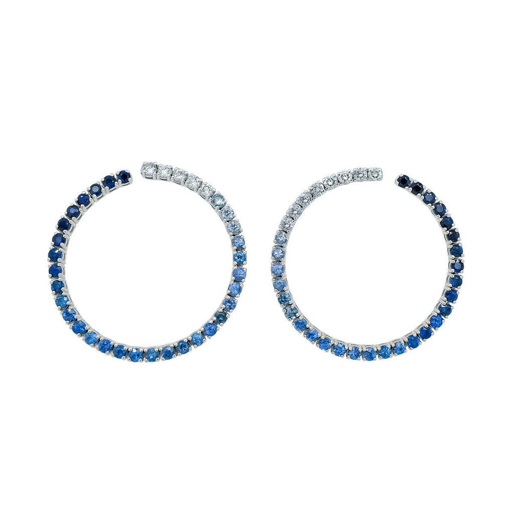 Mama Open Hoop Earrings | 7.0GMS 2.92CTW | Blue Sapphire - Porter Lyons