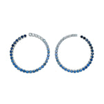 Mama Open Hoop Earrings | 7.0GMS 2.92CTW | Blue Sapphire