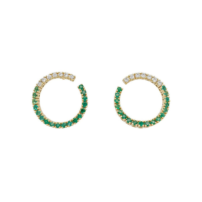 Mini Open Hoop Earrings | 4GMS 1TCW | Emerald - Porter Lyons