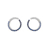 Mini Open Hoop Earrings | 5.0GMS 1.73CTW | Blue Sapphire