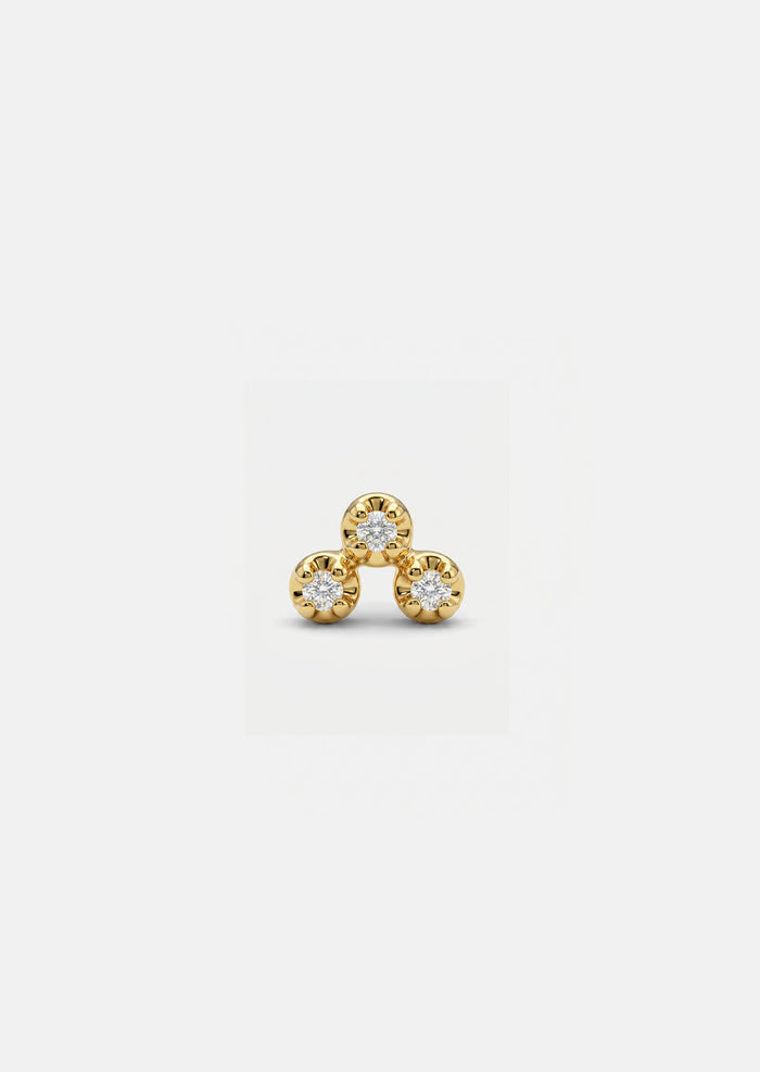 Mini Diamond Cluster Threaded Flat Back Earring