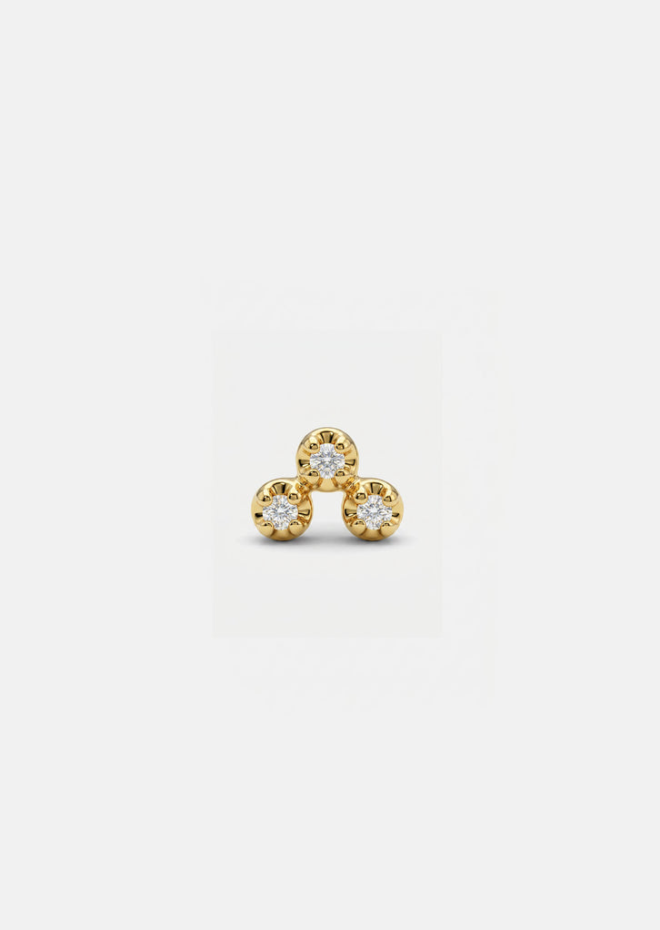 Mini Diamond Cluster Threaded Flat Back Earring
