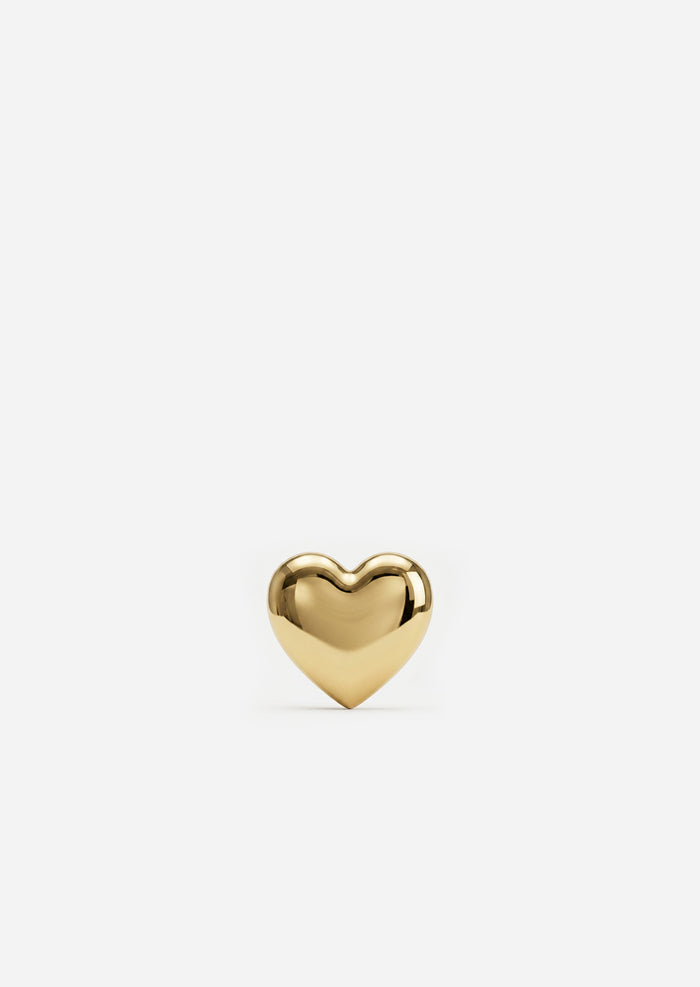 Mini Gold Heart Threaded Flat Back Earring