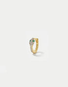 Mini Diamond Snake Huggie Hoop - Emerald Eyes