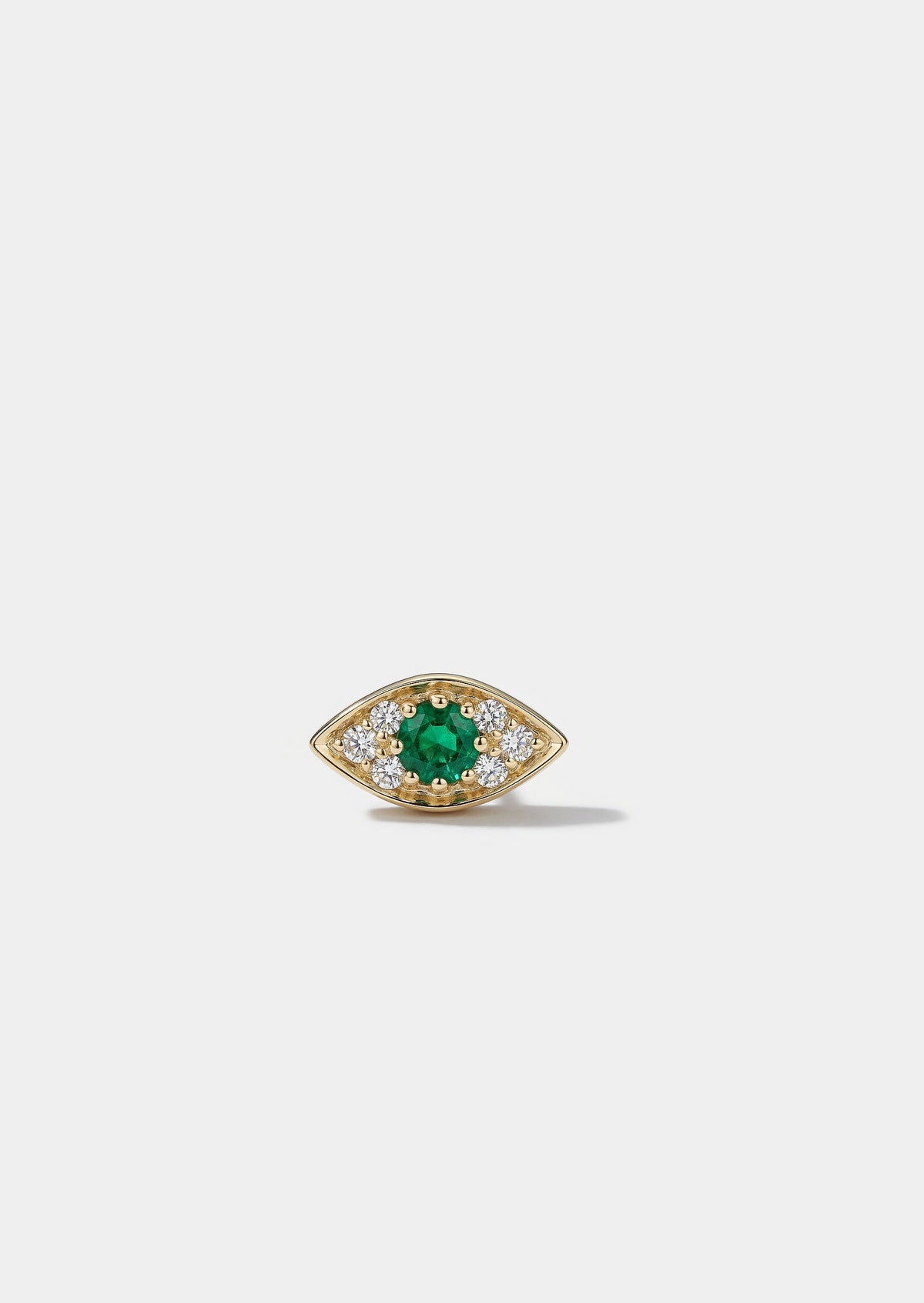 Mini Emerald Evil Eye Threaded Flat Back Earring