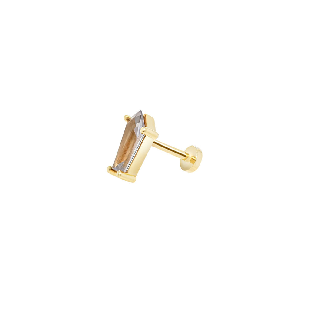 Mystic Coffin Spinel V2 Threaded Flat Back Earring | 0.50GMS 0.60CT | Single