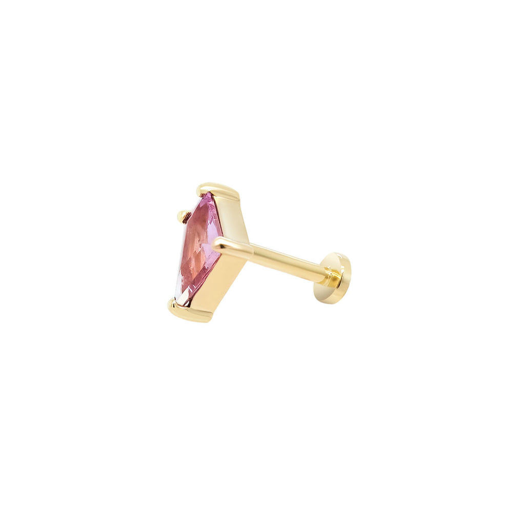 Mystic Spinel Threaded Flat Back Earring | Blush Kite | 0.40GMS 0.51CT | Single