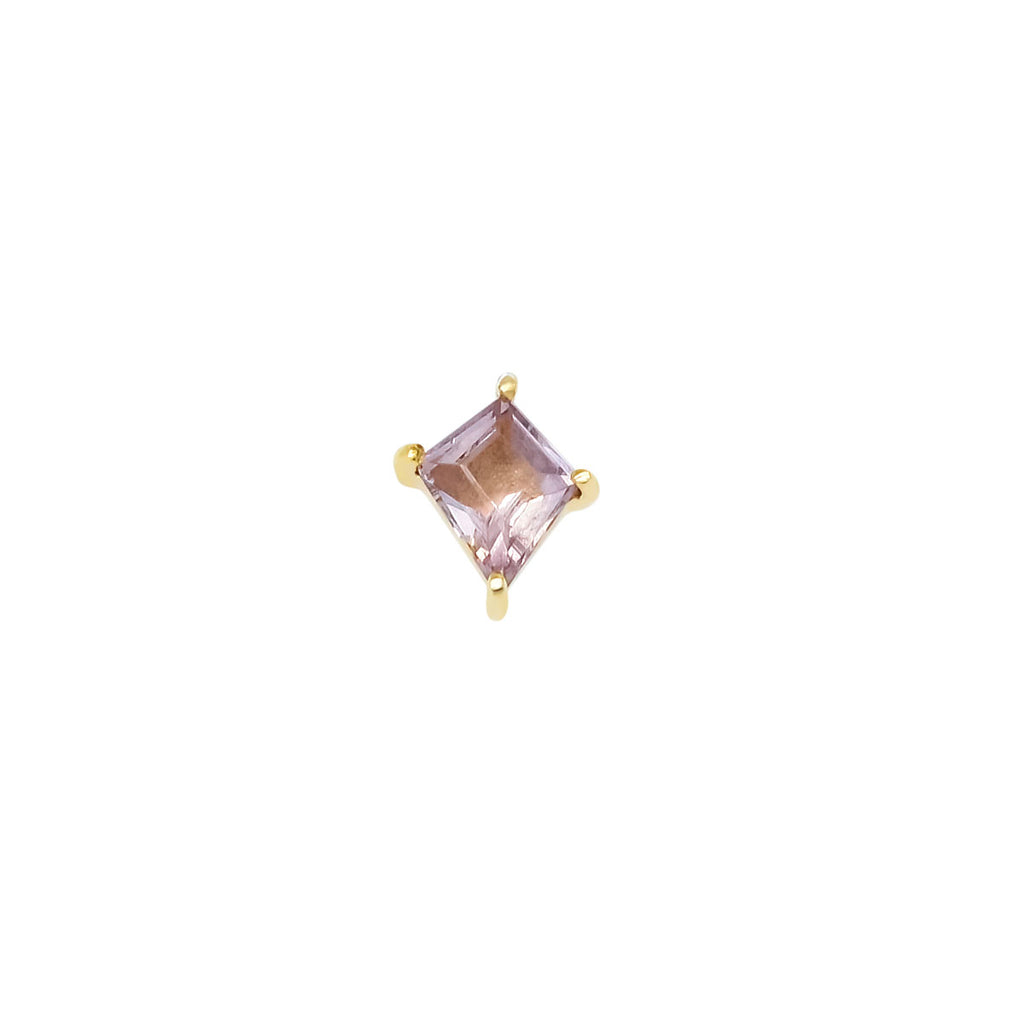 Mystic Spinel Threaded Flat Back Earring | Light Purple Kite | 0.39GMS 0.35CT | Single