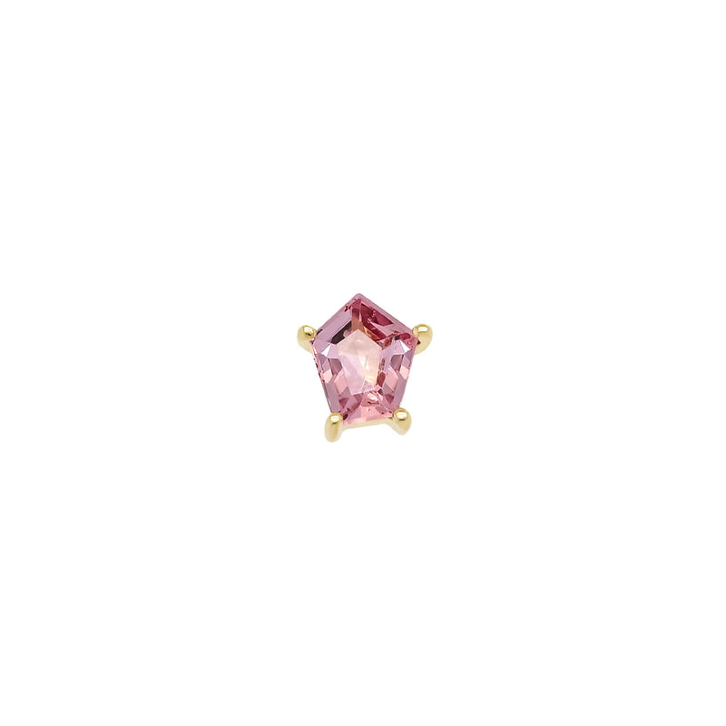 Mystic Spinel Threaded Flat Back Earring | Pink Hex | 0.41GMS 0.40CT | Single