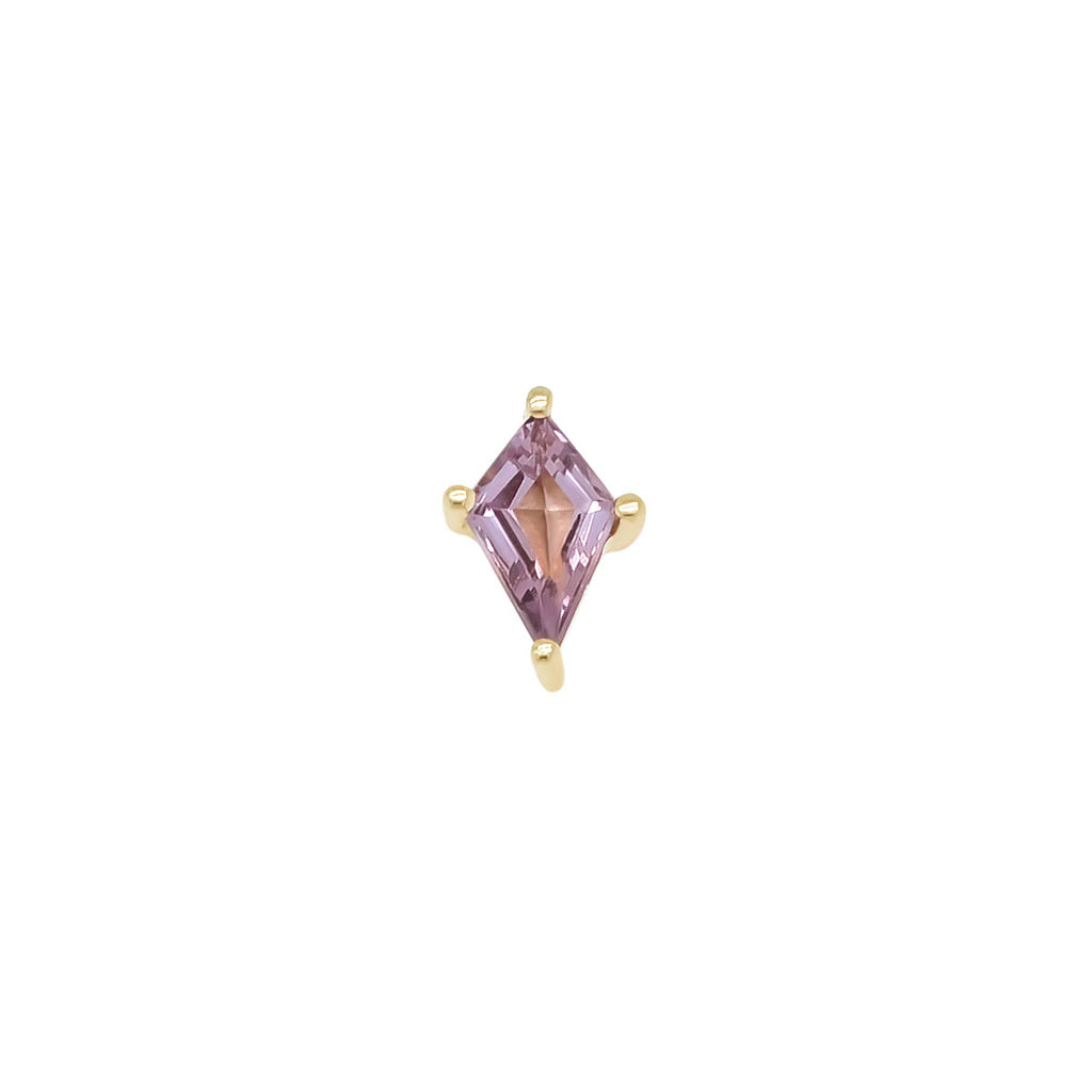 Mystic Spinel Threaded Flat Back Earring | Purple Kite | 0.38GMS 0.33CT | Single