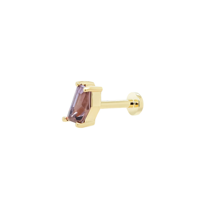 Mystic Spinel Threaded Flat Back Earring | Purple Kite | 0.38GMS 0.33CT | Single