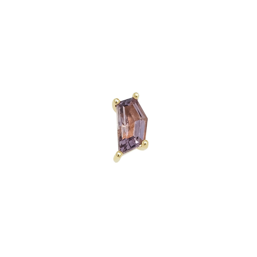 Mystic Spinel Threaded Flat Back Earring | Purple Pentagon | 0.43GMS 0.52CT | Single