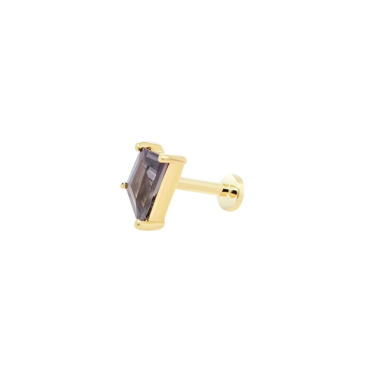 Mystic Spinel Threaded Flat Back Earring | Purple Pentagon | 0.43GMS 0.52CT | Single