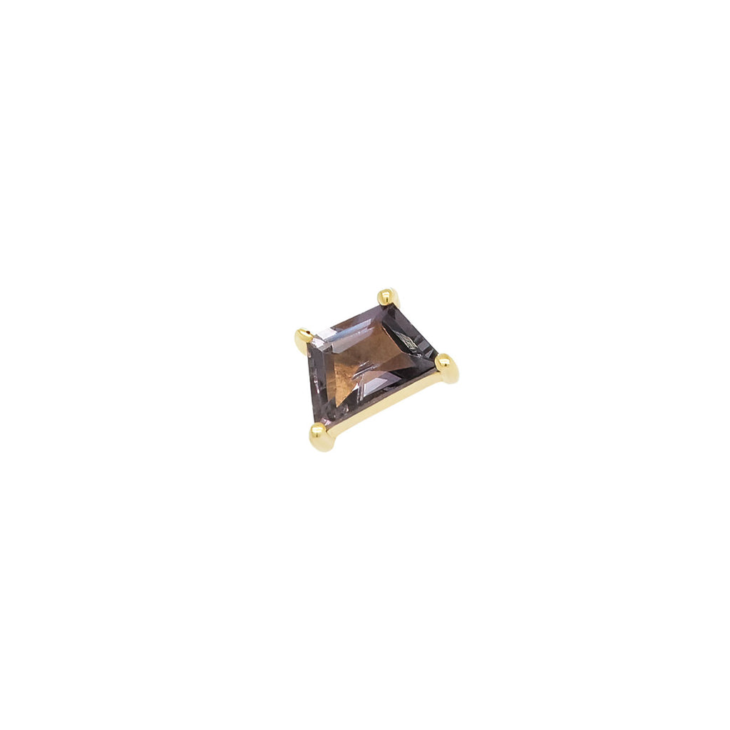Mystic Spinel Threaded Flat Back Earring | Purple Trapezoid | 0.45GMS 0.56CT | Single