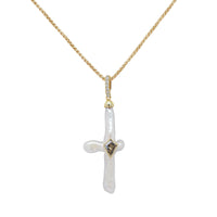 Nexus Pearl Cross Charm | Silver Spinel | 0.82GMS 0.52CTW