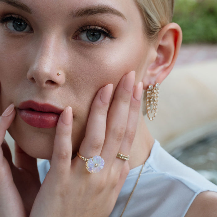 Lotus Flower Ring - Opal