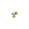 Organic Trio Threaded Flat Back Earring | Emerald | .45GMS .10CT | Single