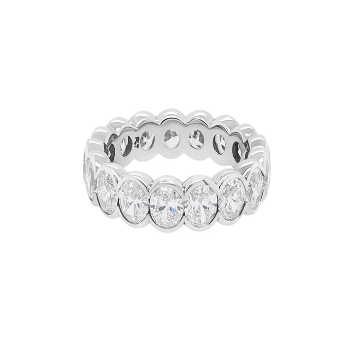 Oval Half Bezel Diamond Eternity Ring | 8.37GMS 5.14CT