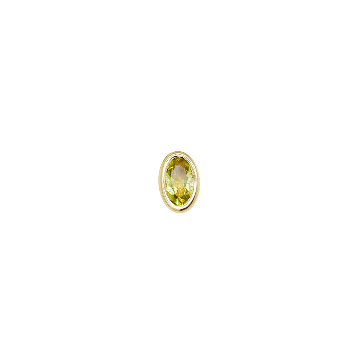 Oval Peridot Threaded Flat Back Earring | 0.45GMS 0.20CT | Single