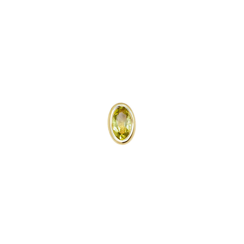 Oval Peridot Threaded Flat Back Earring | 0.45GMS 0.20CT | Single