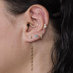 Pearl Diamond Orbit Threaded Flat Back Earring | .25GMS .01CTW | Single - Porter Lyons