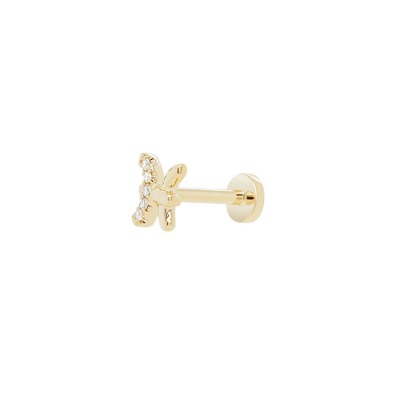 Pisces Threaded Flat Back Earring | .60GM .02CT - Porter Lyons