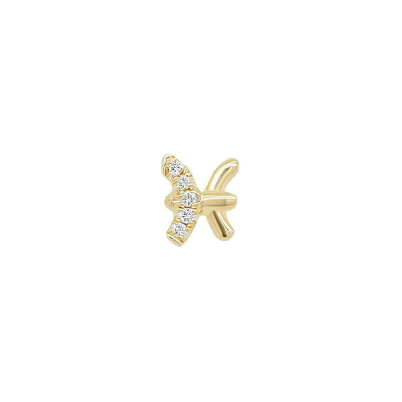 Pisces Threaded Flat Back Earring | .60GM .02CT - Porter Lyons