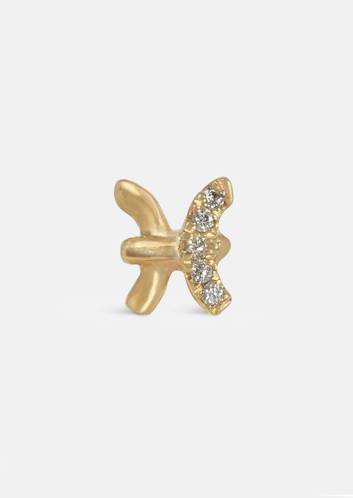 Pisces Threaded Flat Back Earring