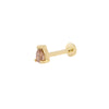 S+P Champagne Diamond Threaded Flat Back Earring | Pear | 0.30GMS 0.18CT | Single