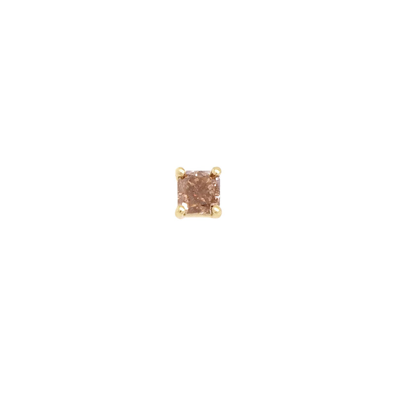 S+P Diamond Threaded Flat Back Earring | Square | 0.29GMS 0.14CT | Single