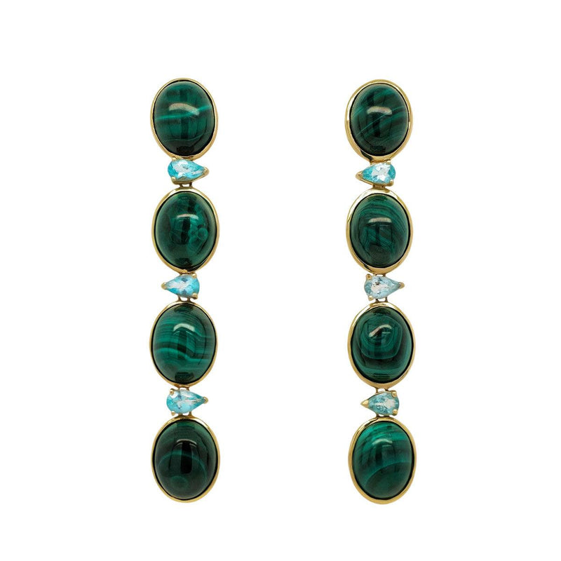 Sanctuary Malachite Earrings | 3.7GMS 7.04CTW - Porter Lyons