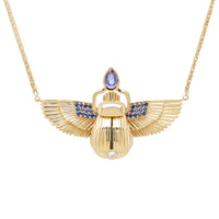 Scarab Necklace - Australian Parti Sapphire