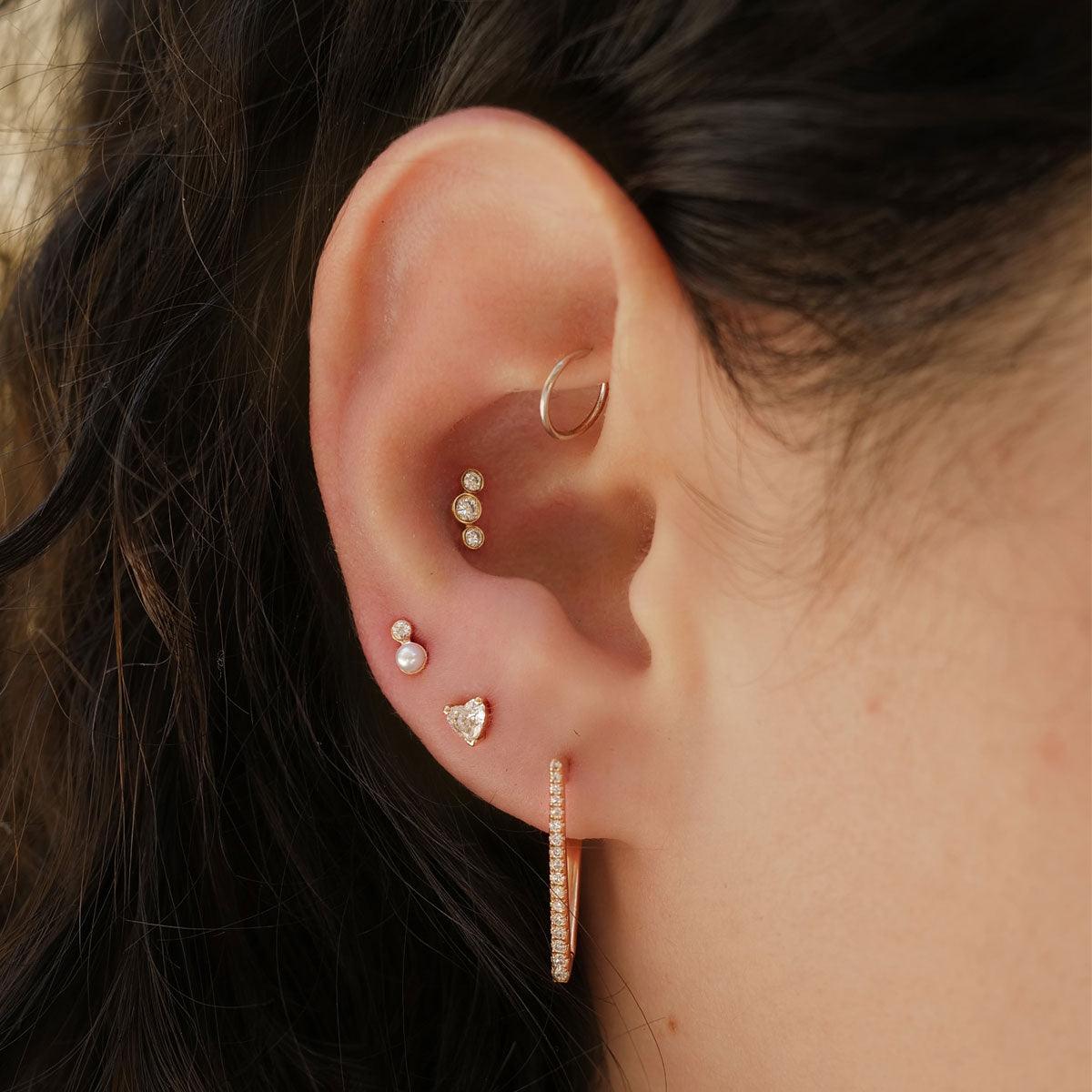 Sterling Silver Hoop Earrings 16 GAUGE, PAIR Cartilage Tragus Helix Eyebrow  Nose Ring Catchless Seamless Little Sleeper - Etsy | Ear piercings, Ear  cuff, Cartilage earrings