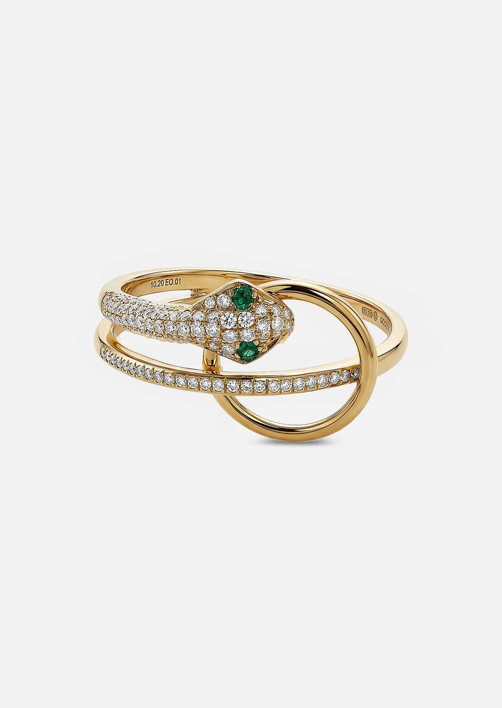 Snake Veve Ring - Emerald