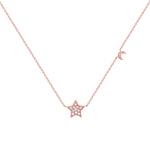 Star and Moon Necklace | 1.6GMS .10CT